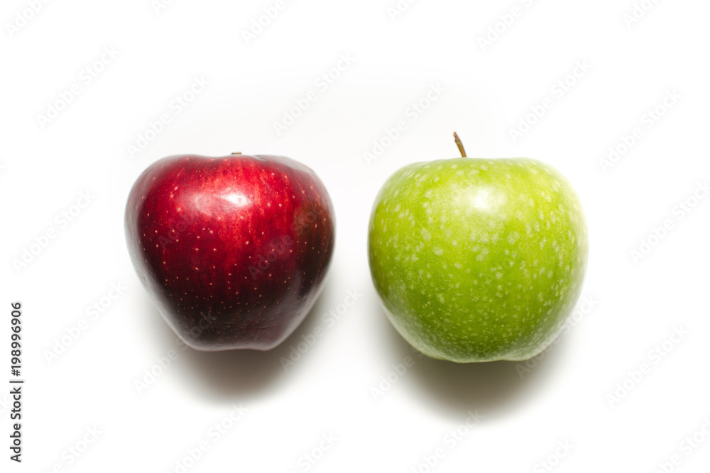 Perfect Fresh Green and Red Apples Isolated on White Background Perfect Fresh Green and Red Apples Isolated on White Background