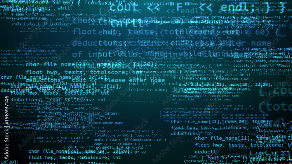 Holographic Coding Program With Formulas Stock Illustration | Adobe Stock