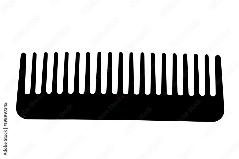 the black comb isolated on white background . Plastic comb the black comb isolated on white background . Plastic comb