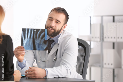 Doctor consulting female pa...