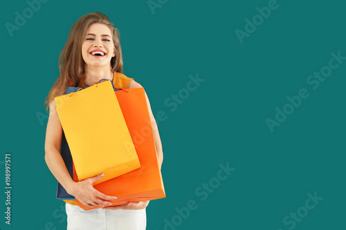 Beautiful young woman with ...