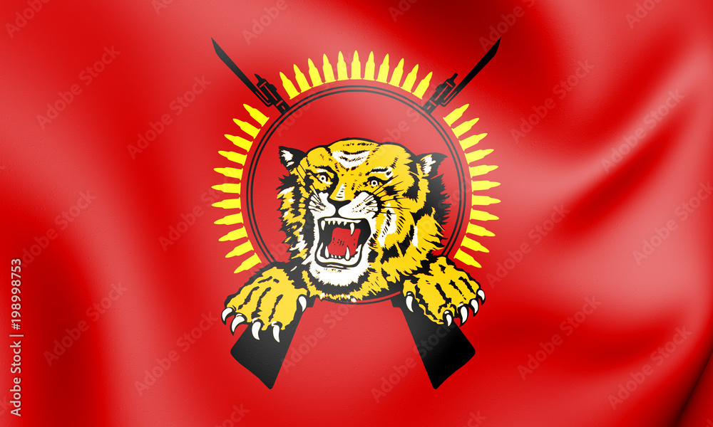 3D Flag of Tamil Eelam. Stock Illustration Adobe Stock