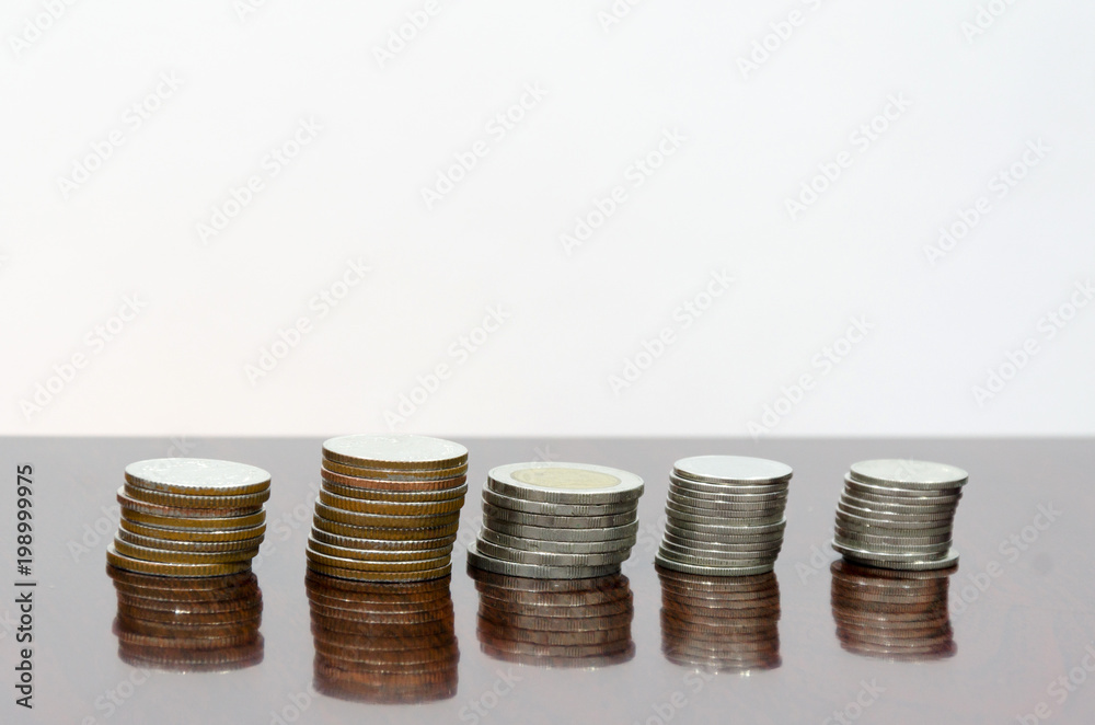 Coins stacked Coins stacked