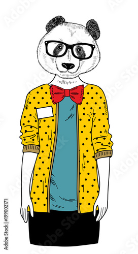 Fototapeta Naklejka Na Ścianę i Meble -  Cute female panda.