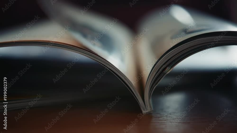 Close up on open book pages daily notebook