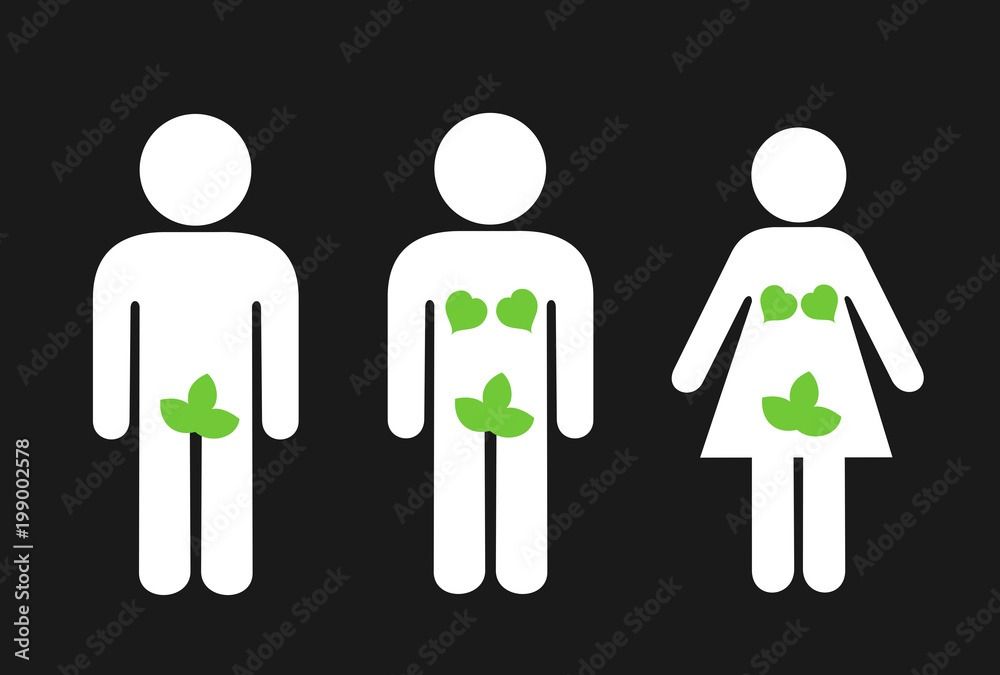 satellit Komprimere Kompleks Fig leaf is covering genitalia of man and woman. Penis, vagina and sexual  organ are hidden under green plant. Modesty and chastity shyness to be  naked. Vector illustration Stock Vector | Adobe