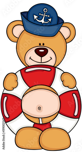 Sailor teddy bear with a float