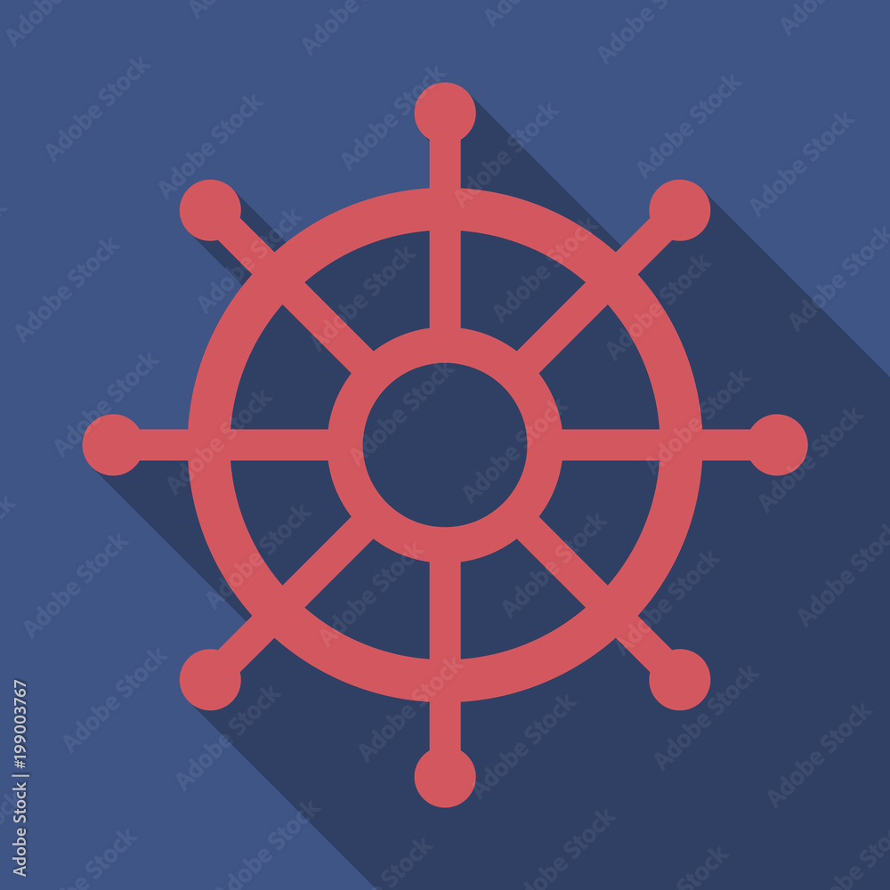 Hand drawn illustration of ship's wheel in line art style with engraved elements. Hand drawn illustration of ship's wheel in line art style with engraved elements.
