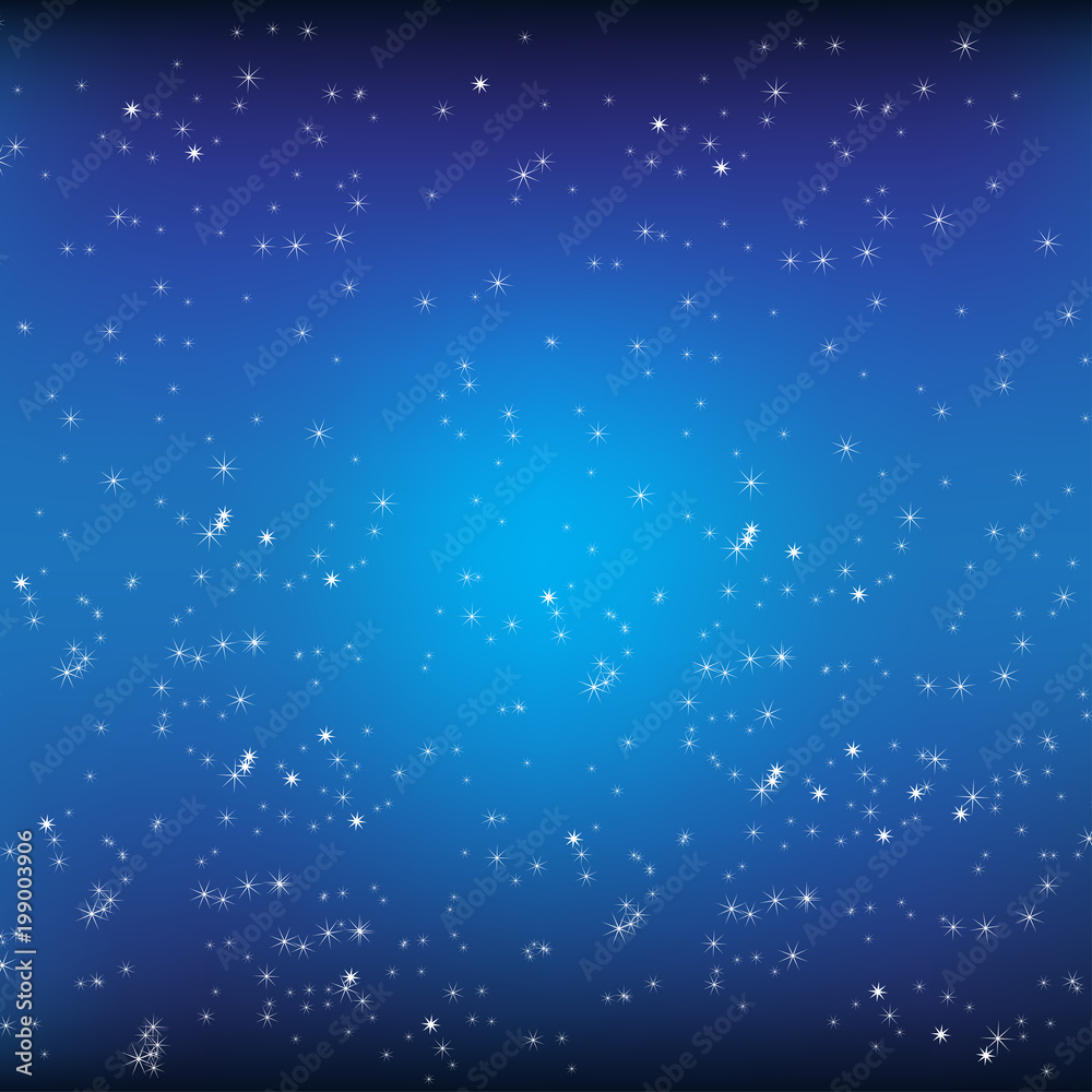 Blue background and stars