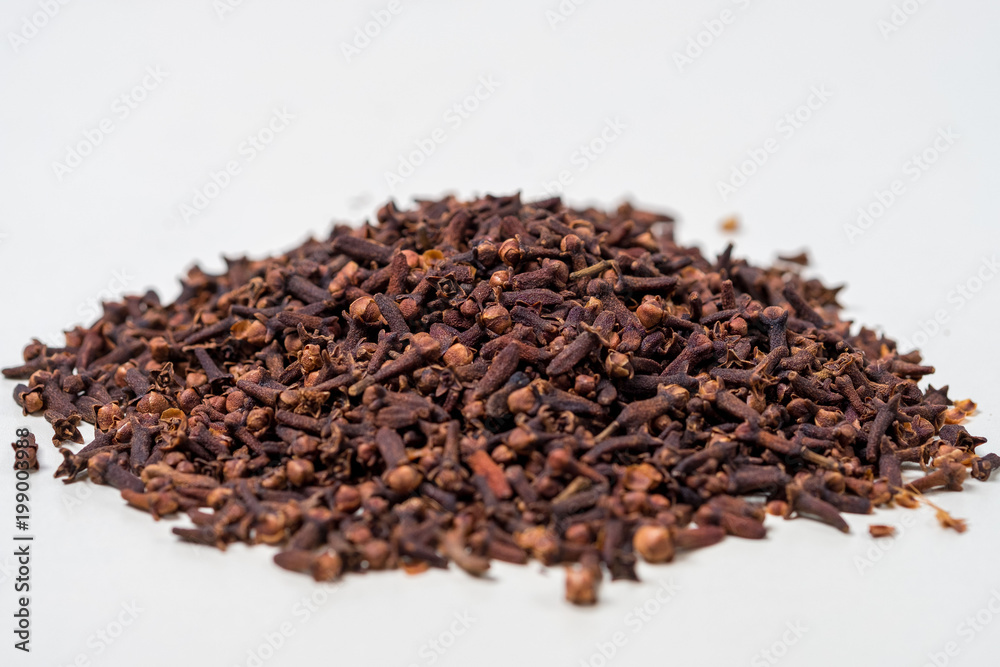 Cloves isolated on white background. Carnation is spicy. Cloves isolated on white background. Carnation is spicy.