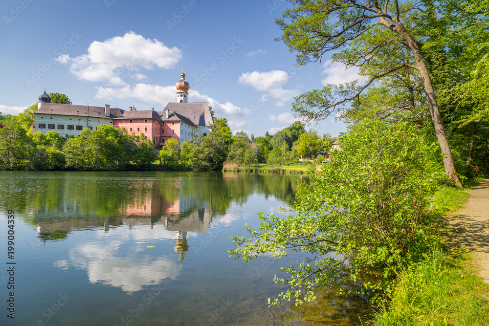 Augustinian Cloister of Höglwörth in summer, Bavaria, Germany