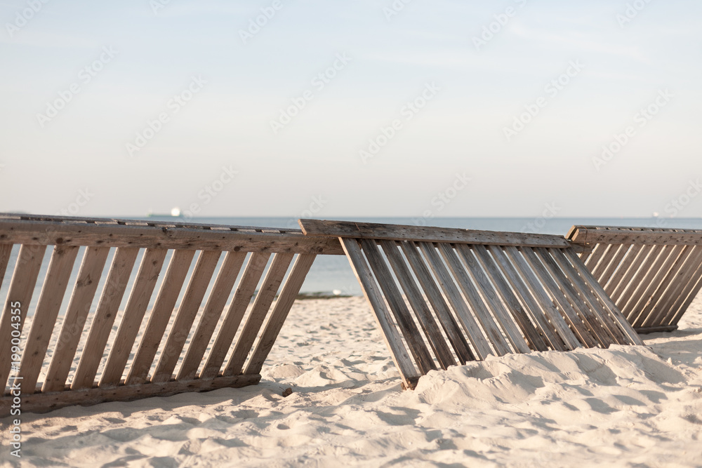 Wood lath on beach