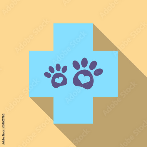 Veterinary Clinic symbol. Animal paw print