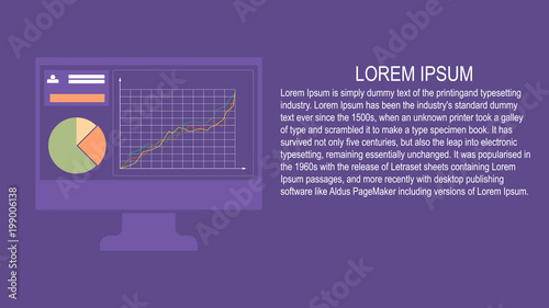 Poster abstract Graph analytics Financial Business Chart Flat.