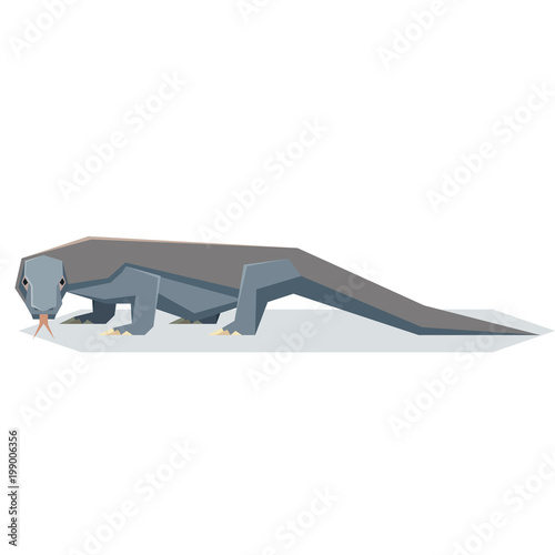 Flat geometric Komodo dragon