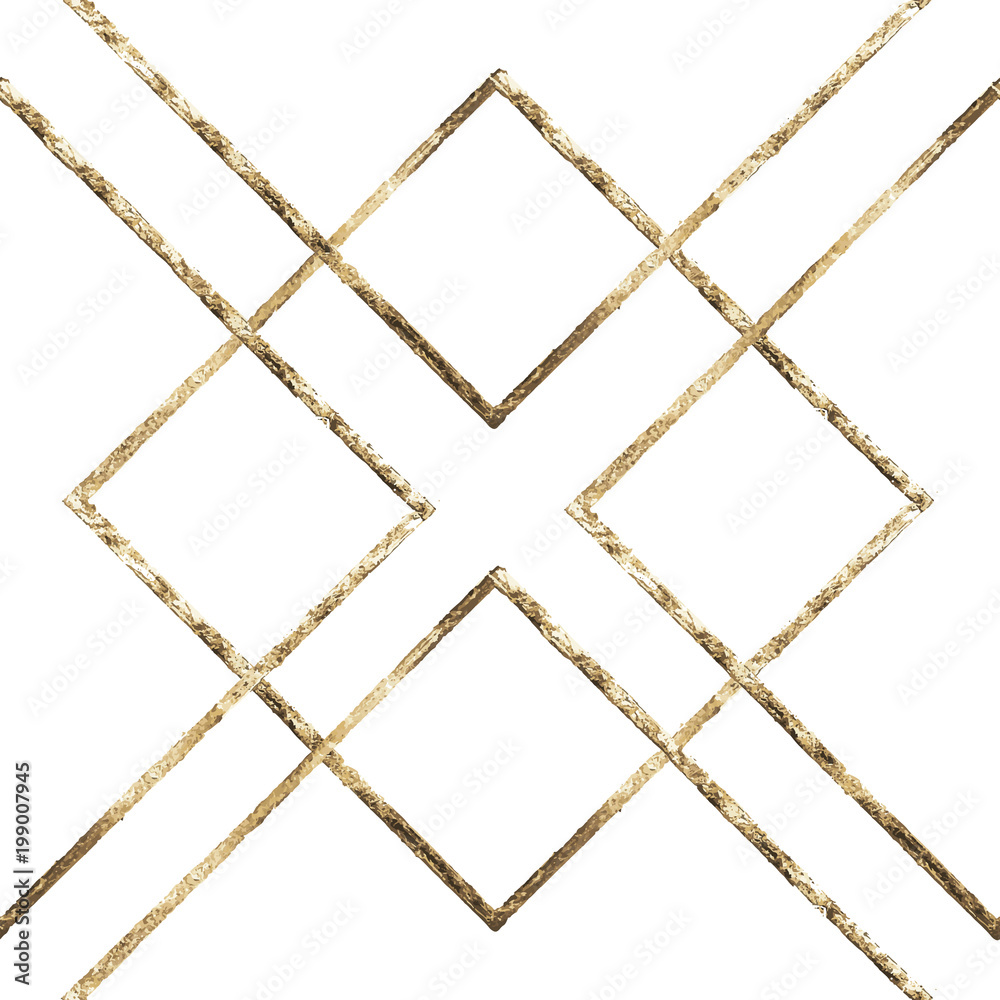 Fototapeta premium Gold ornament. Material is gold. Vector illustration. Retro style background. Seamless pattern.