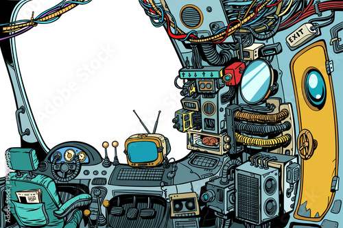 Navigational cabin of the spaceship