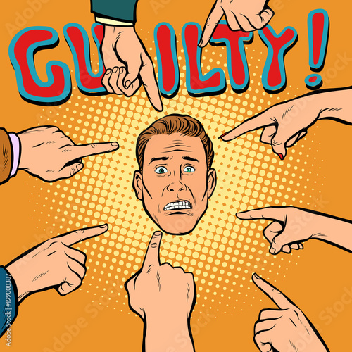 guilty, hands point to the center