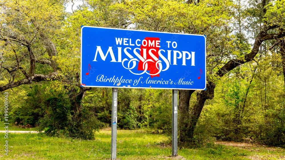 Fototapeta premium Welcome to Mississippi sign