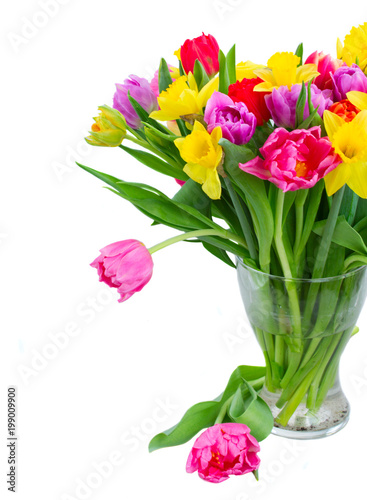 Fototapeta Naklejka Na Ścianę i Meble -  bouquet of tulips and daffodils