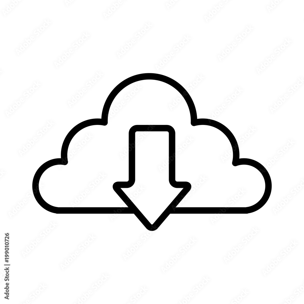 cloud computing with arrow download vector illustration design cloud computing with arrow download vector illustration design