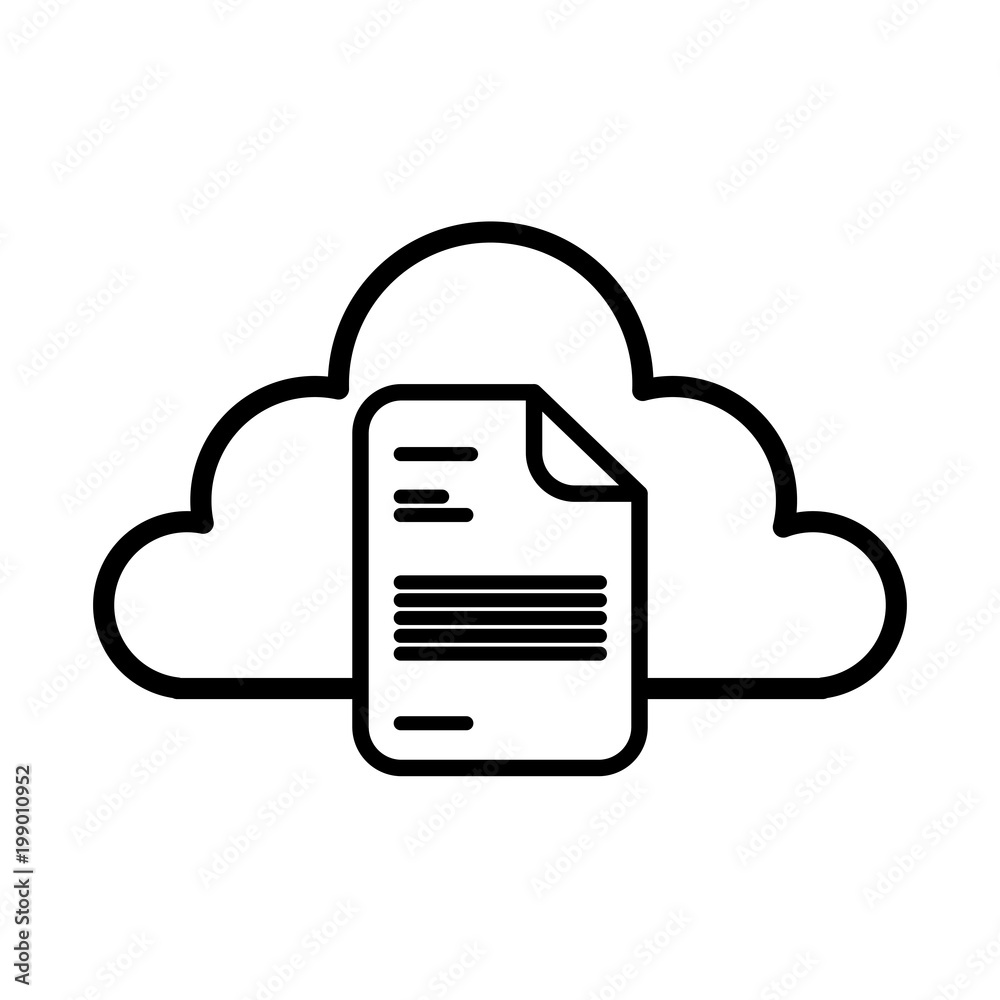cloud computing with document vector illustration design