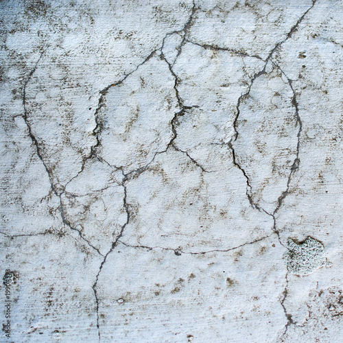 Broken gray old wall with cracked plaster. Square. © Dmytro Furman