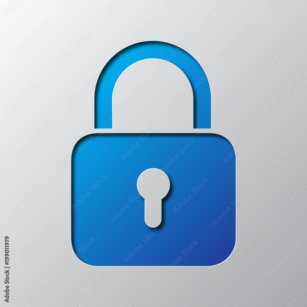 A padlock is cut from paper. Vector illustration A padlock is cut from paper. Vector illustration