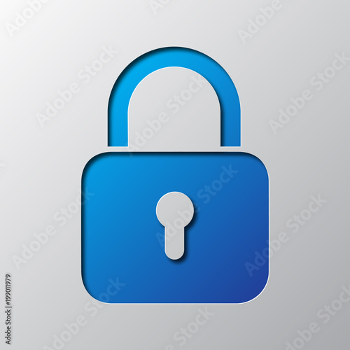 A padlock is cut from paper. Vector illustration