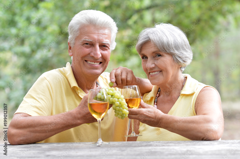 elderly couple drinking wine elderly couple drinking wine