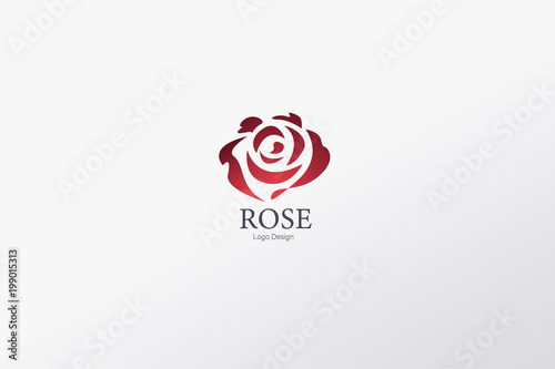 Beautiful Contour Logo with Rose Flower for Boutique or Beauty Salon or Flowers Company