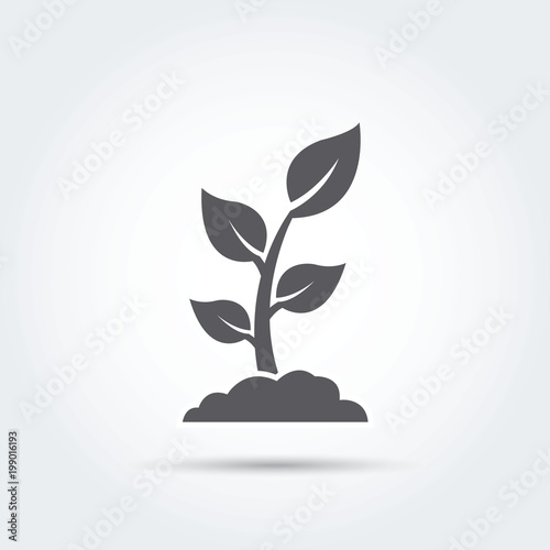 Seedling, process, seed, icon, silhouette. Vector illustration.