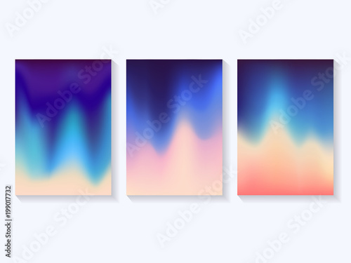 Bright gradient background Three trendy templates with ink gradient background Vector illustration for posters, banners, flyers