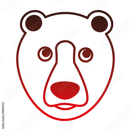 grizzly bear head character vector illustration design