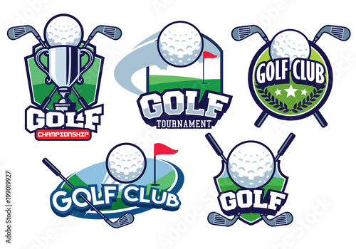 golf badge design set