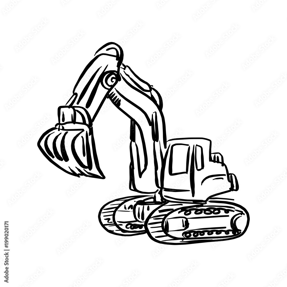 Backhoe and Front Loader Drawing for Kids  How to draw Loader   Construction Vehicles Drawing  YouTube