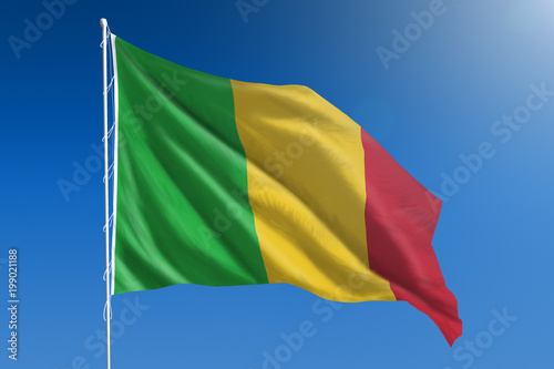 Mali flag and blue sky