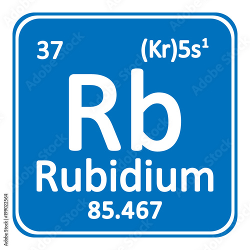 Periodic table element rybidium icon.