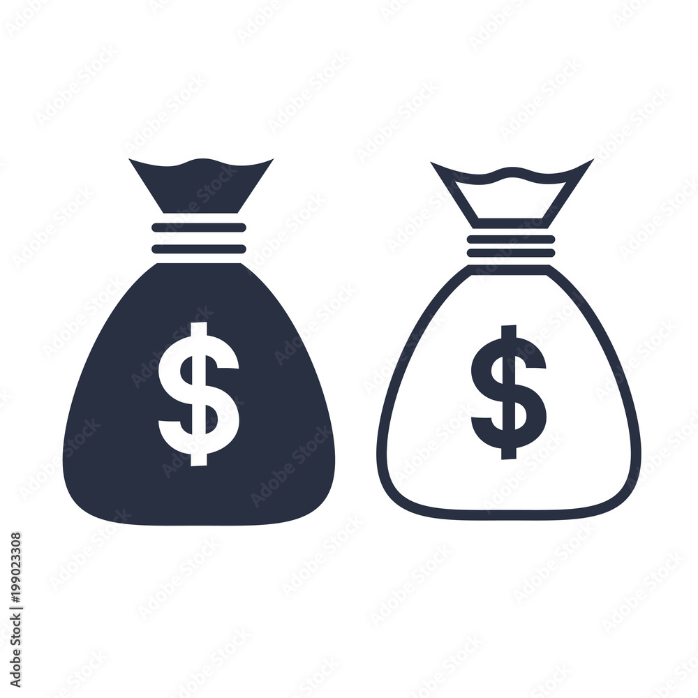 money bag with currency symbol, investment icon and banking sign. Banking cash. Money saving money bag with currency symbol, investment icon and banking sign. Banking cash. Money saving