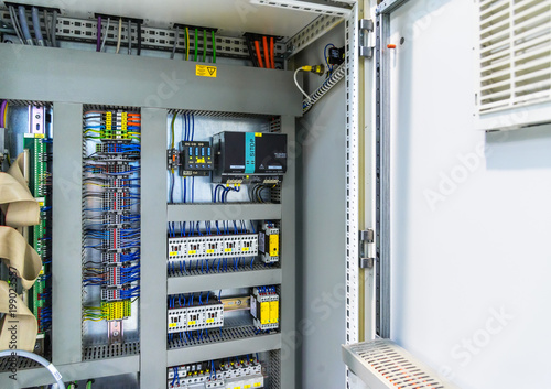 Obraz na płótnie Power distribution control panel. Electricity. w salonie