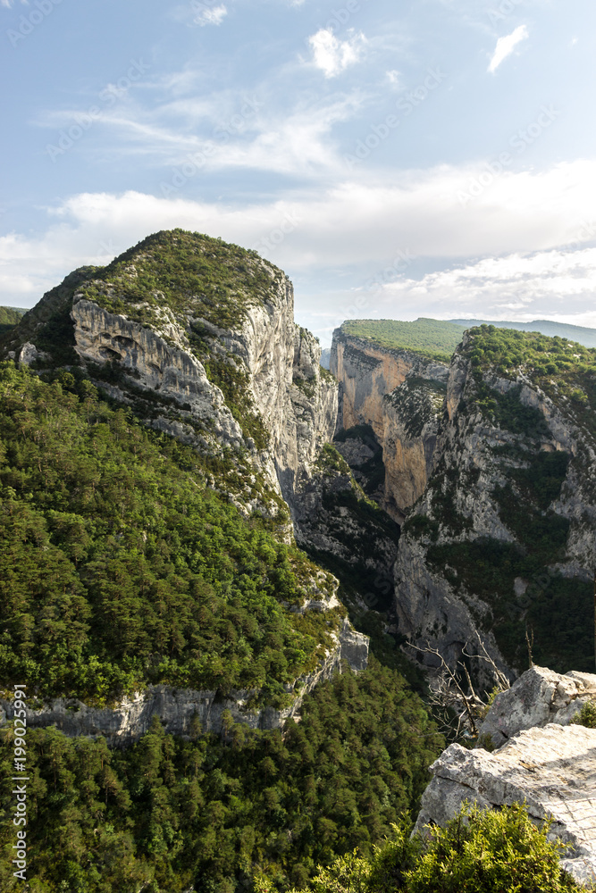 Gorges du Verdon, panorama view of the canyon, Provence, France Gorges du Verdon, panorama view of the canyon, Provence, France