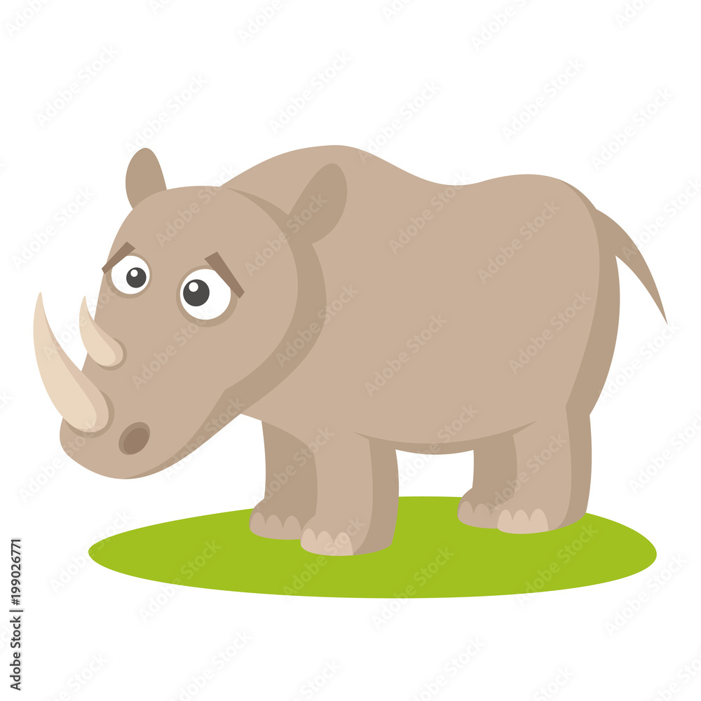 Wild animals. Rhino Wildlife Vector