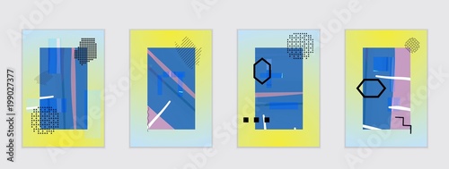 Set of artistic abstract universal card templates