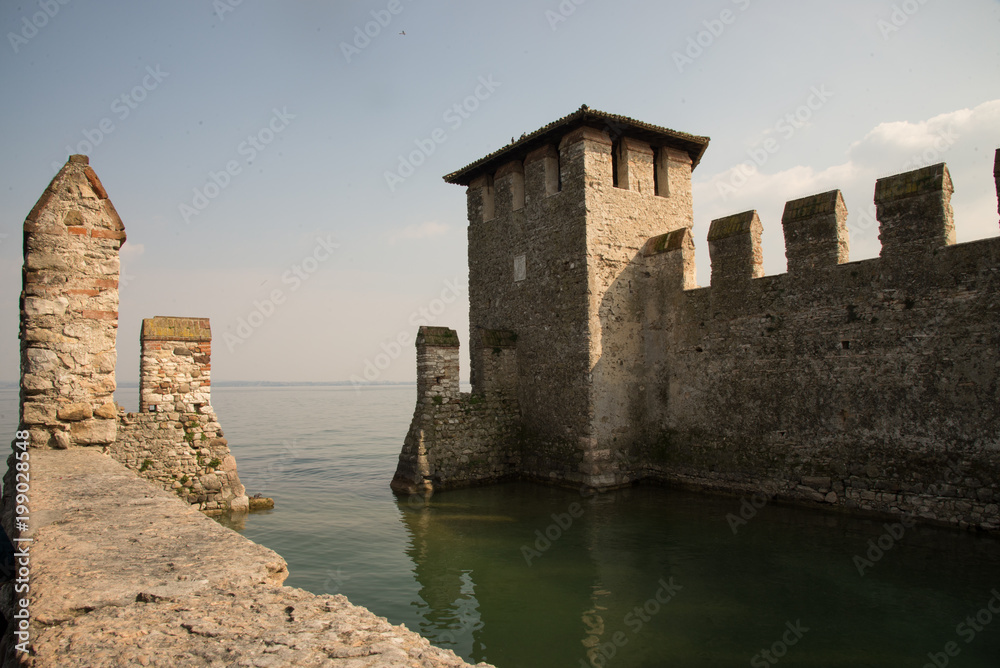 Castle Sirmione on lake Garda, Italy