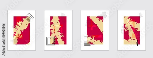 Set of artistic abstract universal card templates