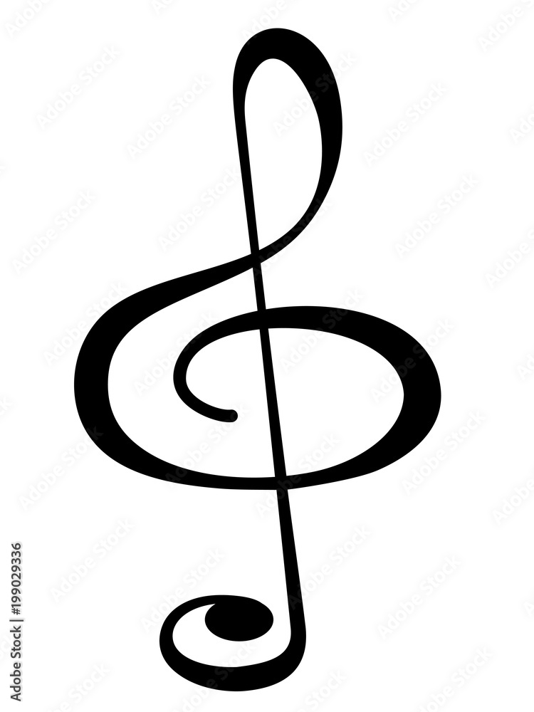 Treble clef illustration Treble clef illustration