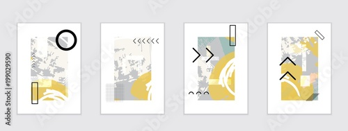 Set of artistic abstract universal card templates