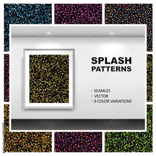 Seamless Splash Patterns. Set.