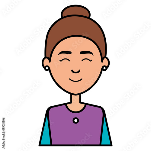 beautiful woman avatar character vector illustration design