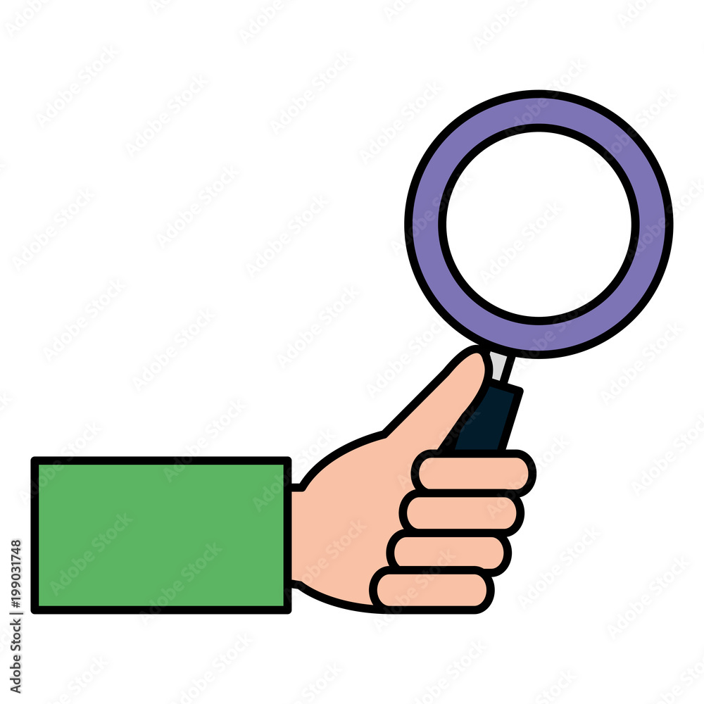 hand with magnifying glass icon vector illustration design hand with magnifying glass icon vector illustration design
